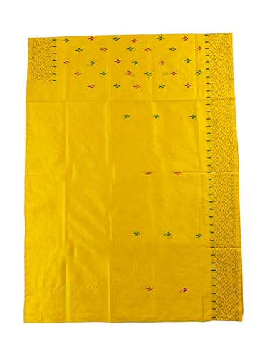 Image of Women's Kantha Stitch Handloom Cotton Silk Saree with Blouse Piece