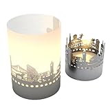 Ludwigshafen Skyline Tube T-Light Schattenspiel - Souvenirkerze mit projizierten Silhouetten, Geschenk für Ludwigshafen-Fans