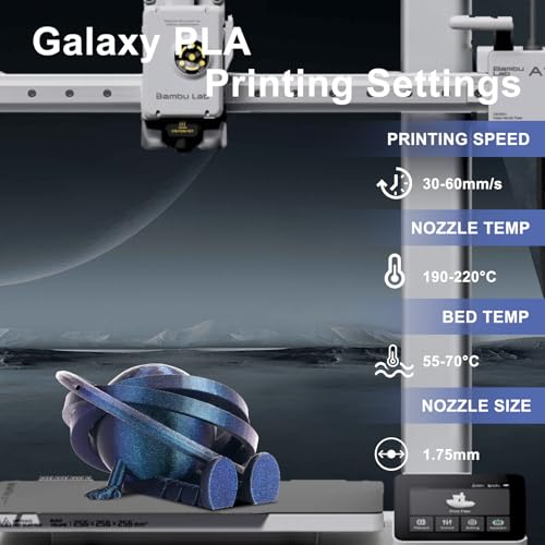 Image of ERYONE Galaxy PLA 3D Printer Filament, Sparkle Glitter PLA, 1.75mm + /-0.03mm, 1kg(2.2LBS) /Spool, Christmas Filament, Galaxy Sirius Nebula (Blue)