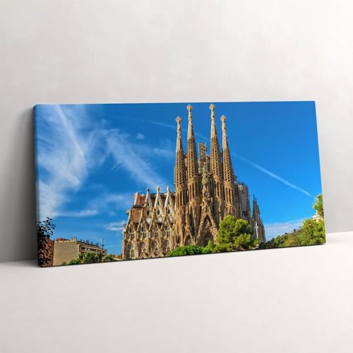 Peinture murale Sagrada Família : Grand Tableau 120x60cm pour Salon Moderne