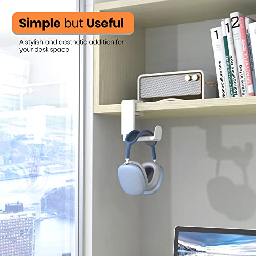 Image of 3in1 Rotating Headphone Holder - EURPMASK 3in1 PC Gaming Headset Holder w /Detachable Controller Holder, Adjustable Clamp-on Headset Stand,Headphone Hanger Hook Under Desk w /Cable Clip Organizer