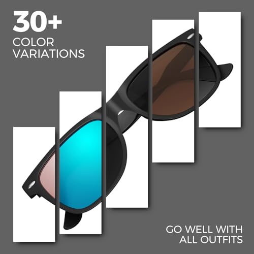 Sunier Polarized Sunglasses for Men and Women, Retro Square Matte Finish UV400 Protection Shades for Driving, Fishing - Image 5