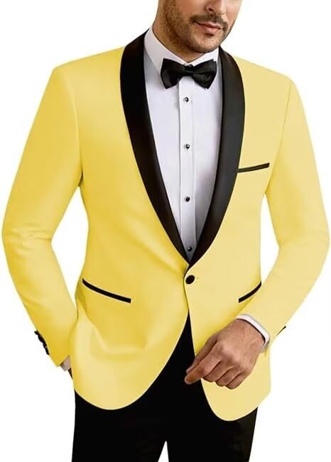Men's Suit Jacket Slim Fit One Button Shawl Lapel Tuxedo Formal Wedding Groomsmen Blazer