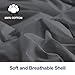 DOWNCOOL Feathers Down Comforter Gray All Season Medium Warmth Bed Duvet Insert 100% Cotton Cover 95% Feathers 5% Down Queen