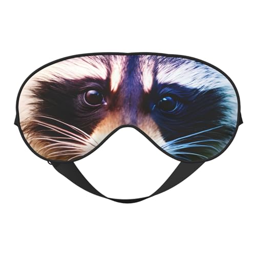 Cute Raccoon 1 Print Sleep Mask Silk-Like Eye Mask Sleeping Eye Mask for Women Men for Travel Sleep Relaxation
