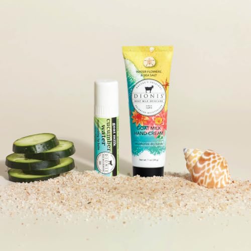 Image of Dionis Goat Milk Body Travel Kit, Water Flowers & Sea Salt, 6 Pack | TSA Approved, Hand Cream, Foot Cream, Lip Balm, Shave Butter, Bar Soap & Carrying Case