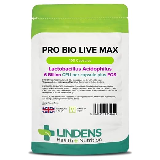 Lindens Probiotic Max 6 Billion CFU de gran resistencia (+ prebiótico) en cápsulas | 100 Paquete | Lactobacilo acidófilo de gran potencia para ayudar a la digestión