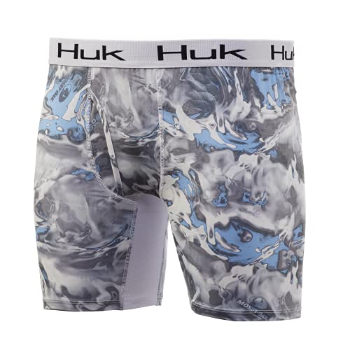 Huk Men's Mossy Oak Boxer Brief | Dry Fit Camo Boxers With Anti-Microbial Treatment, Mossy Oak Hydro Standards, Small