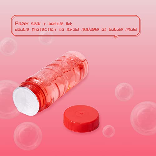 Naivees 12 PCS 4oz Bubble Solution Liquid with 5-Hole Wand and 12 Bag 10ml Concentrate Refill Solution, Non Toxic, Easy-Grip Bubble Summer Bubbles Maker Toy for Kids, Party Favor Toy