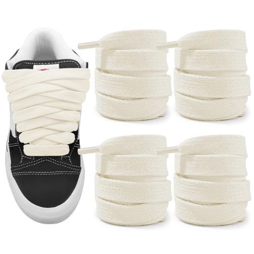 NDTEZUGT �t�@�b�g�V���[���[�X Vans Knu Skool �N���V�b�N�X�P�[�g�V���[�Y�p ��5/8�C���` (1.5cm) �R�b�g�� �r�b�O��������p�C�R 2�g, �x�[�W��, 36"/90cm