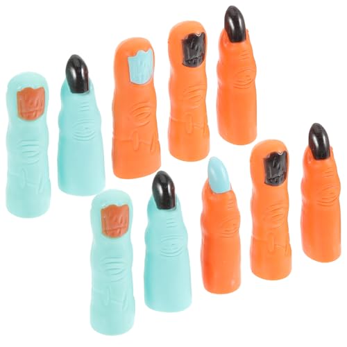 Didiseaon 10 Piezas Juguetes Para Los Dedos Equipo Falso Mini Cosas Al Azar Gel Decoraciones De Halloween Calavera Extraño Mangas De Halloween Decoraciones De Cumpleaños Clavos El Plastico