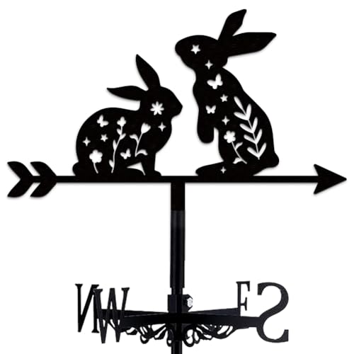Girouette en métal pour toit de ferme et indicateur de direction lapin extérieur