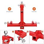 49-Hay-Spear-and-2-Stabilizers-Spear-with-3-Point-Trailer-Hitch-2-Receiver-with-Trailer-Ball-Gooseneck-Drawbar-for-Category-1-Tractor