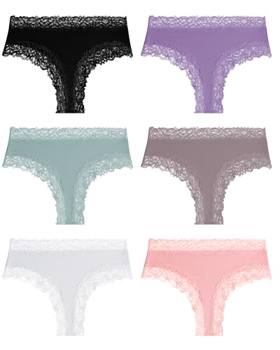 Culottes en coton pour femme BeReady lot de 6 slips dentelle hipster