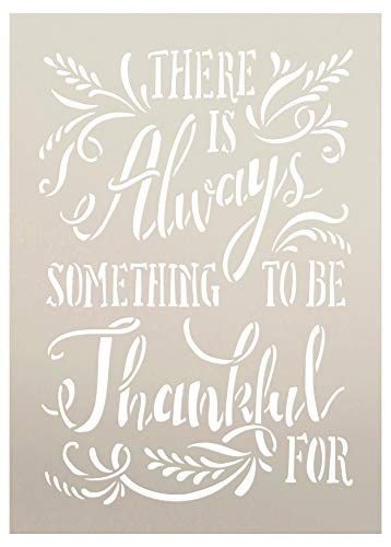 There Is Always Something To Be Thankful For With Wheat Stencil By Studior12 | Wood Sign | Word Art Reusable | Family Dining | Painting Chalk Mixed Media Multi-Media | Diy Home - Choose (12" X 9") #TOP12