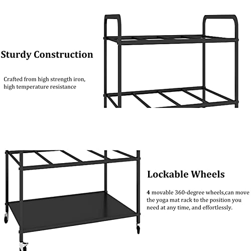 Carrito para esterillas de yoga móvil para transformar tu sala u hogar 4