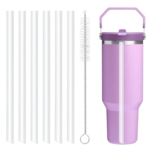 Image of Replacement Straws ONLY Compatible with 40oz Stanley IceFlow 2.0 Flip Straw Tumbler-Accessories included 6 Straws,1 Cleaning Brush(Not For Stanley IceFlow 2.0 Flip Jug 40 oz)