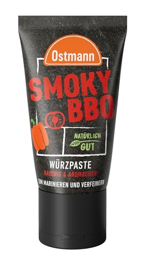 Ostmann Gewürze - Smoky BBQ Würzpaste | Rauchige Barbecue Grillpaste zum Marinieren von Fleisch und Gemüse | Ideal für selbstgemachten BBQ-Ketchup | Aus natürlichen Zutaten | 55 g in der Tube