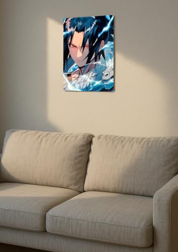 Image of NIJUKA Anime Printed Metal sheet Poster For Home And Room Decoration | For Anime Art Fans Boys And Girls (Sasuke fan art)