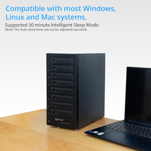 Image of USB 4.0 (40Gbps) Type-C 8 Bay 2.5 Inch and 3.5 Inch SATA Hard Drive External Hard Drive Enclosure