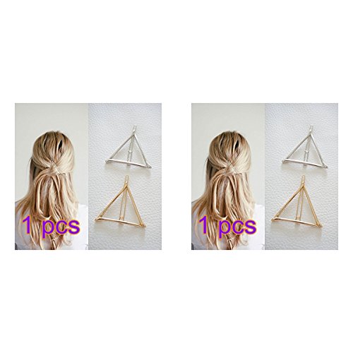 godhl 2pcs vorzüglich élégant Triangle en épingle à cheveux Barrette à cheveux épingles à cheveux clip broches pour filles  Golden Argent