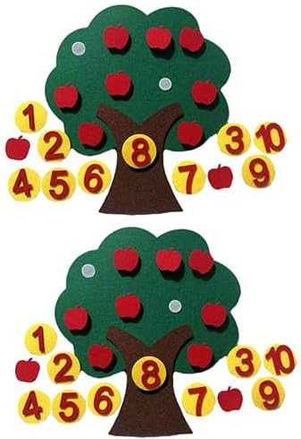 HUNYA 2 Set Felt Apples Tree, Numbers Felt Tree Board, Apples Tree Felt ...