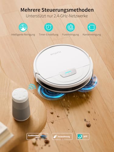HONITURE Staubsauger Roboter, G20 Saugroboter mit Wischfunktion,4000Pa,Kehren Saugen Wischen 3 in 1 Roboterstaubsauger,Ideal für Tierhaare, Teppiche und Hartböden,Sprach- und Fernbedienungssteuerung – Bild 6