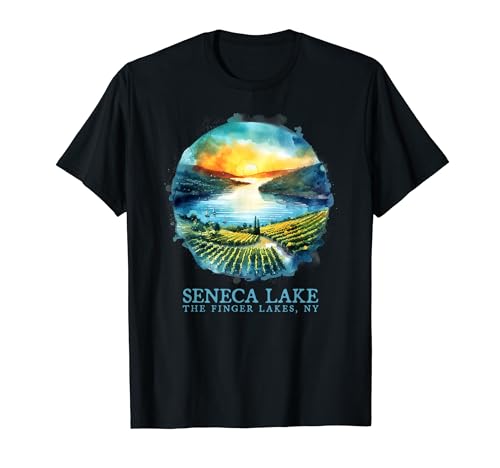 Seneca Lake Sunset Vineyard T-Shirt Finger Lakes NY
