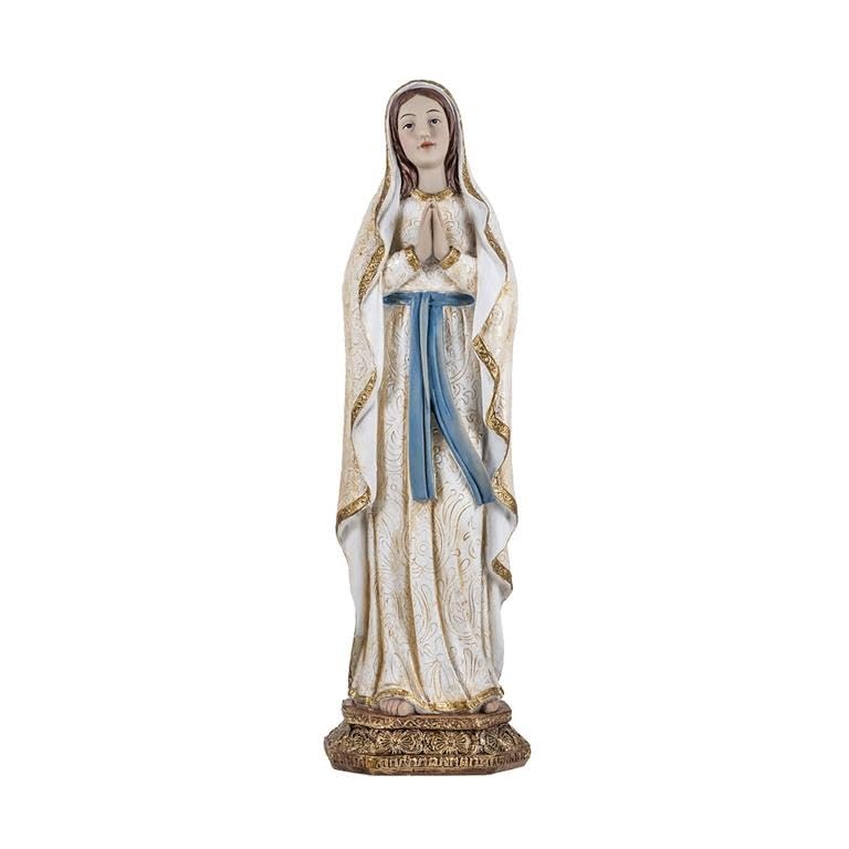 Statue Vierge de Lourdes 31cm pour autel intérieur et coin de prière