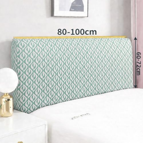 Image of HOMETHREADS Stretchable Lycra /Velvet Bed Cover | Soft, Dust-Proof & Wrinkle-Resistant Bed Back Protector | Fits Leather, Wooden & Fabric Bedsides (Green, 90x65Cm)