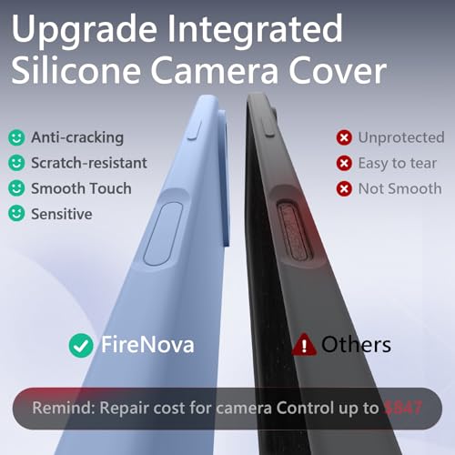 Image of FireNova Magnetic for iPhone Air Case, Compatible with MagSafe, [Integrated Silicone Camera Control Button] [Camera Protection] Microfiber Lining Phone Case for iPhone 17 Air, 6.5 inch, Light Blue