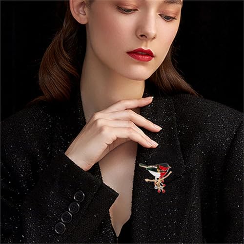 Image of coadipress Colorful Birds Brooch Pins Crystal Rhinestone Branch Bird Brooch Cute Enamel Animal Magpie Hummingbird Pin Fashion Jewelry Accessories Gifts