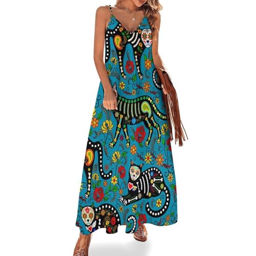 Robe longue squelette de chat idéale pour vos vacances d'été et sorties plage
