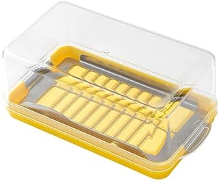 New Cheese Butter Cutting Storage Container Butter Cheese Fresh-Keeping Box with Lid Frozen Butter Refrigerator Crisper Box (L 3.03 × 7.66 × 4.19 inches)