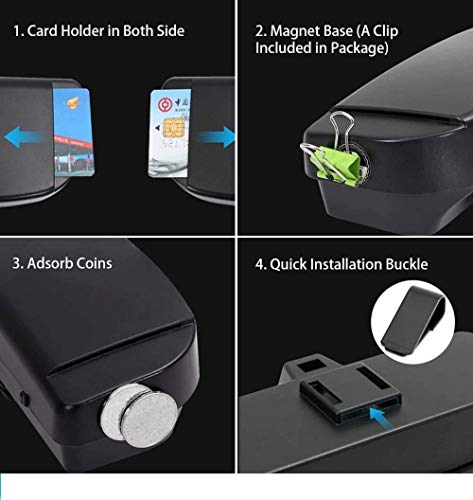 Image of AUGEN Multi-Function Big Face Sunglasses Frame Car Glasses Case Sun Visor Clip Holder Eyeglasses Glasses Case Storage Box Accessories (Pack of 2) (Black & Beige)