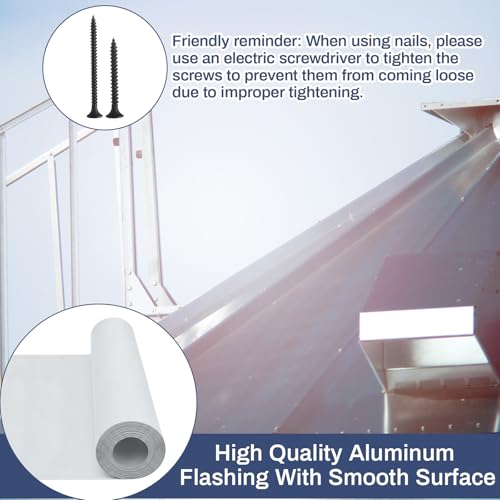 Image of Yaocom White Aluminum Flashing Roll 20 inch x 10ft