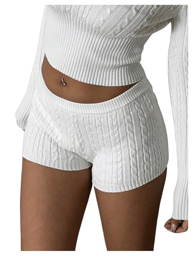 SweatyRocks Women's Crochet Knit Mini Shorts Y2K...