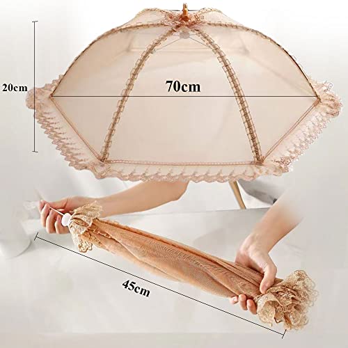 3 Pack Mesh Food Covers for Outside & Indoor, Encrypted Mesh Screen Round Food Tent to Keep out the Flies, Pop-Up & Collapsible Junvaia Net Plate Serving Cover for Outside, Picnic Camping Accessories - image 4