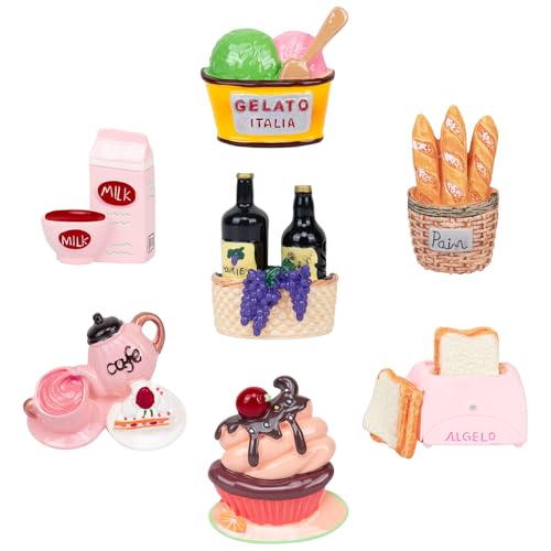 Set de 7 imanes decorativos para refrigerador de resina