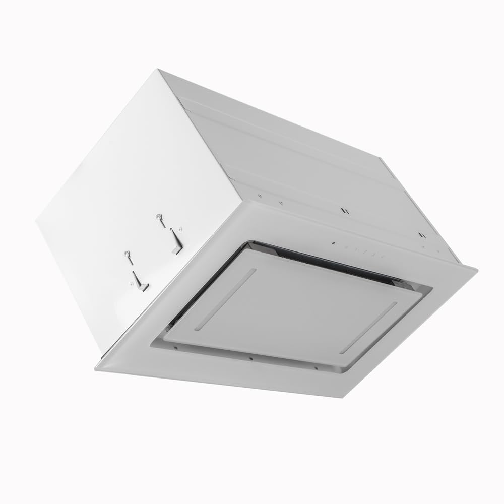 VLANO BREEZE 52 WH Einbau-Dunstabzugshaube, 52 cm, TOUCH, Weiß, Sensorsteuerung, Fernbedienung, LED-Beleuchtung, Glas, Unterbau-Dunstabzugshaube, Abluft Dunstabzug