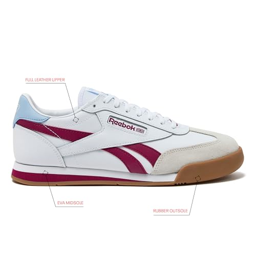 Reebok Campio XT Mens Sneakers, White/Very Berry/Y2k Blue, 7.5 Women/6 Men