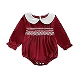 Design raffiné : confectionné en velours, ce body à manches longues avec col est à la fois raffiné et élégant, rendant votre petite fille absolument charmante pendant les fêtes de fin d'année