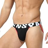 KAREN SPACE Jock Straps for Men Athletic Supporters Modal Sports Sexy Underwear for Men's, 1936SD-1P-Black,Medium
