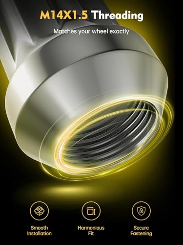 Image of MIKKUPPA M14x1.5 Lug Nuts, Chrome 4PCS 2 inch Length 7 Spline Tire Nut | 19mm Hex, Replacement for Chevy Silverado 1500 Suburban Traverse, Ford F150, GMC Yukon Sierra 1500 Aftermarket Wheels