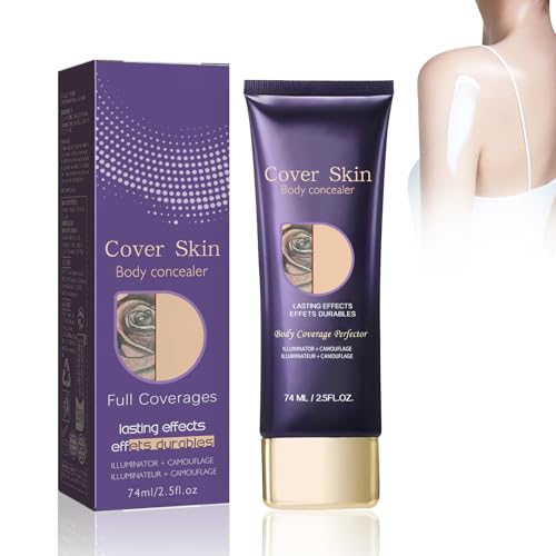 Creme All-Over Complexion Perfector, Fond de Teint Jambes, Maquillage Jambes Waterproof, Correcteur De Tatouage Professionnel,Fond de Teint Couvrant Tatouage, 74 ml, pour Tatouages