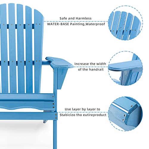 Mederlo Wood Folding Adirondack Chair, Canadian Cedar Outdoor Patio Lounger Chair for Beach, Deck, Garden, Backyard, Lawn, Porch, Pool Side, Fire Pit - Image 4