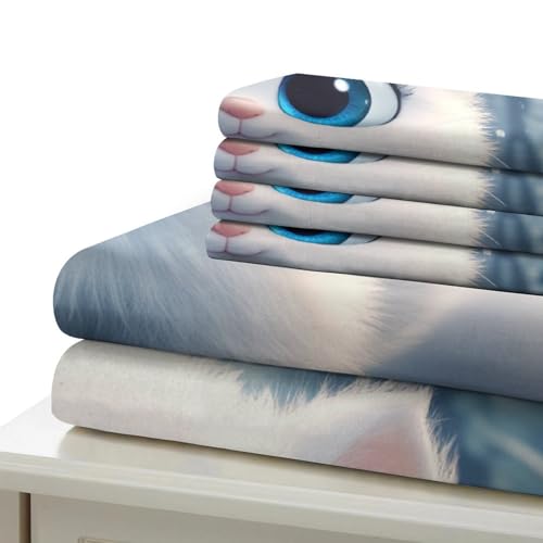 Housse de couette chaton 135x200cm pour éviter les allergies de lit