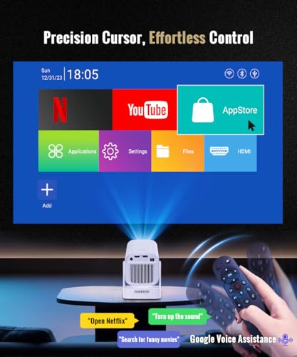 Magcubic Projetor 4K, mini projetor portátil com WiFi e Bluetooth, proyector inteligente de foco automático, aplicativos integrados, controle de voz, projetor de filmes ao ar livre - Imagem 4