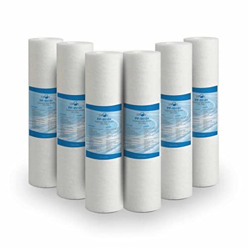 Bellerofonte Sedimentfilter Wasserfilter schmelzgeblasene 10 Zoll 5 Mikron in Polypropylen. Entfernt Sand, Rostpartikel und schwebende Verunreinigungen bis zu 5 Mikron, 6 Stücke Cover