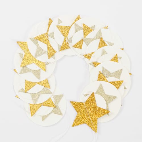 Image of White-Gold Wedding Engagement Party-Decorations Garland - 52Ft Boho Anniversary Brunch Hanging Decoration Streamers Banner, Bachelorette Neutral Baby Bridal Shower Birthday Decor Panduola